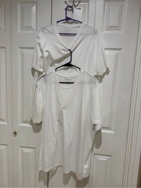 Christian Lacroix White Midi Dress - Minimalist V-Neck